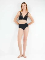 Slip Gisela taglio laser con pizzo posteriore alta art 1/0228 - immagine 5