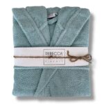 Accappatoi in spugna con cappuccio e cintura unisex Rebecca Home. - immagine 10