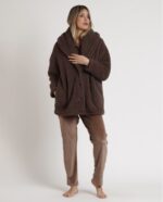 Giacca da camera cioccolato con collo a camicia e bottoni con tasche Admas  classic - immagine 5