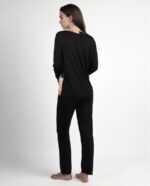 Pigiama donna  scollo a V  linea luxury flowers in maglina e satin - ADMAS. - immagine 3