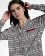 Pigiama donna aperto pied de poule B   63621-0 - immagine 4