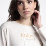 Pigiama donna in cotone caldo con stampa "Enjoy Every Moment"- ADMAS.