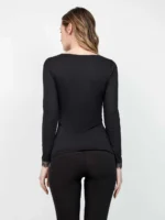Maglia intima termica manica lunga scollo a V con dettaglio in pizzo - GISELA. - immagine 4