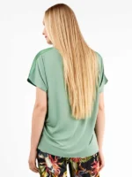 Maglia giro collo insatin con taschino sul davanti - GISELA. - immagine 2
