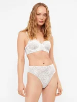 Costume da bagno donna balconcino con ferretto e coppa spalline staccabili modello fascia lavorazione uncinetto - GISELA.